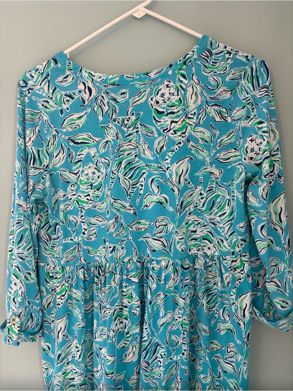 Lily Pulitzer Loran Swing Dress Turquoise Oasis Outa Line -Small - Picture 5 of 7